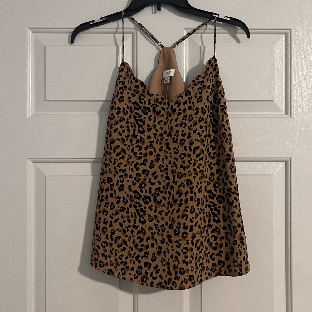 NWT J Crew Cheetah Print Cami with Scallop Edge
